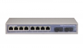 10 Port Enhanced Full Gigabit POR Switch with 8 Port PoE + 2 Port SC