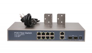 10 Port PoE + 2 Port SFP Full Gigabit Fiber POE Switch