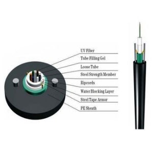 12 Core GYXTW Fiber Optic Cable Unitube Light-armored cable