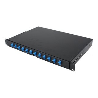 12 port Fiber Optic Patch Panel SC LC 19″ 1U Rack Mounted Single Mode Multimode Drawer Type – Black