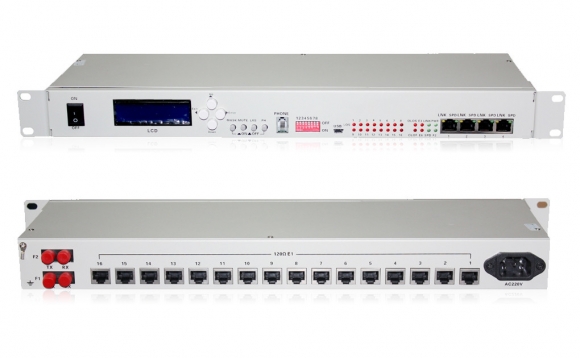 16E1+4*10/100M PDH Fiber Optical Multiplexers Singlemode Dual Fiber 20KM 19 Inch Rack(with the orderwire phone)