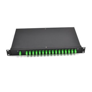 1X16 Fiber PLC Splitter, 1U 19 Rack Mount, SC/APC