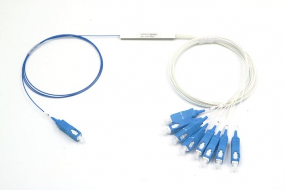 1X8 PLC Fiber Optic Splitter With Steel Tube, G657A Fiber,0.9mm  1X8 PLC Fiber Optic Splitter With Steel Tube, G657A Fiber,0.9mm