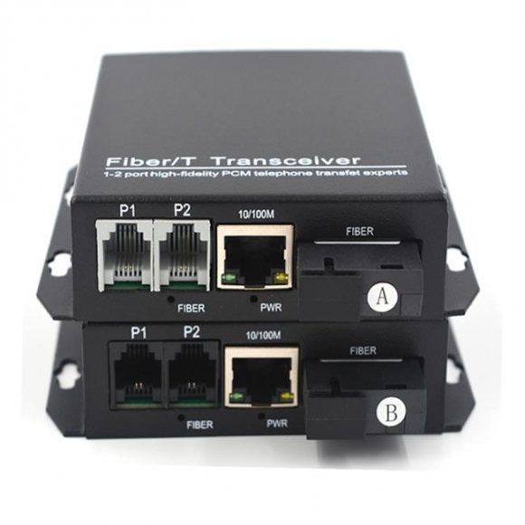 2 channels PCM Voice Telephone over Fiber Optic with 10-100Mbps Ethernet Extender  2 channels PCM Voice Telephone over Fiber Optic with 10-100Mbps Ethernet Extender