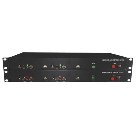2 HDMI over Fiber Extenders+loop out+RS 485+USB+Audio  2 HDMI over Fiber Extenders+loop out+RS 485+USB+Audio