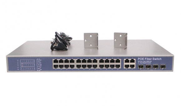 24 Port PoE + 4 COMBO SFP Fiber POE Switch