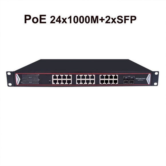 24 Ports Gigabit PoE Switch+2 Gigabit SFP