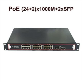 24 Ports Gigabit PoE Switch+2 Gigabit Uplink+2 Gigabit SFP