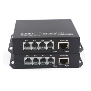 4 PCM Voice Telephone Media Converter Over Fiber with Ethernet