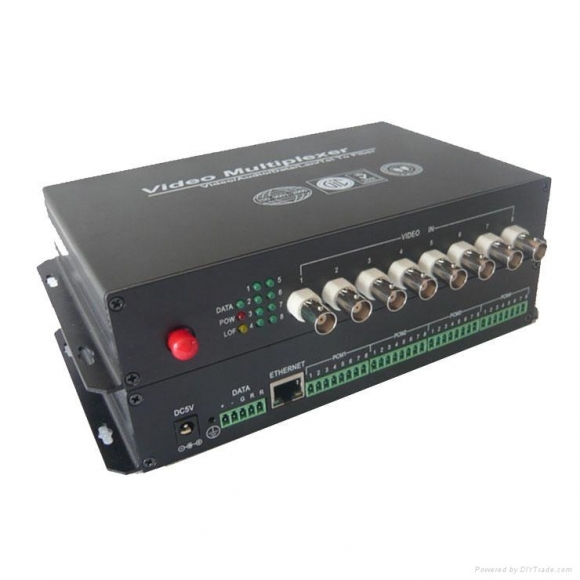 8 Channel Video & 1 Return Data & 1 Forward Audio to Fiber SM 20km Optic Video Multiplexer