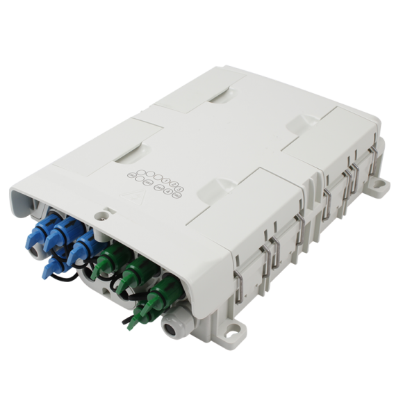 8 port Indoor / Outdoor Wall / Pole Mounted FTTH Optical Fiber Splitter Distribution Box with Waterproof Fast Connection