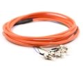 FC Jacketed 6 Pk MM62.5 Orange Jacketed Fiber Pigtails, 3 Meter