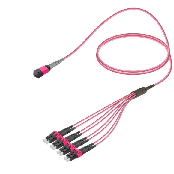 Female MTP Elite to LC/UPC Fanout|Base-8|Multi Mode G651.OM4|3.0/1.8mm  Female MTP Elite to LC/UPC Fanout|Base-8|Multi Mode G651.OM4|3.0/1.8mm