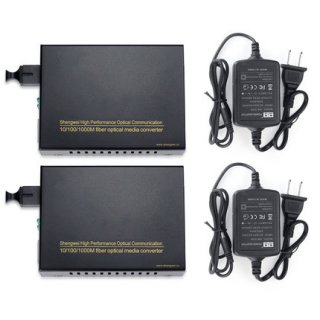Fiber optic Ethernet Media Converter a Pair of 10/100/1000M Single Fiber 1310/1550nm 20km