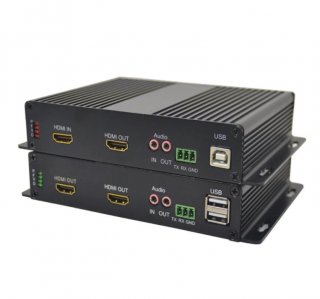 HDMI Fiber extender 1080p Bidirecitonal stereo 3.5mm audio in out and with KVM & RS232