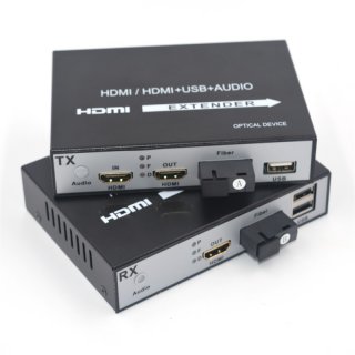 HDMI Fiber Optic Extenders transmit 1080p Uncompressed+Loop Out+USB 2.0 KVM