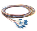 LC 12 Fiber SM Multi Color Fiber Optic Pigtails, 3 Meters