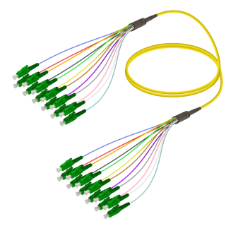 LC/APC-LC/APC|12 Fibers Fanout|Single Mode G657.A2|3.0/0.9mm