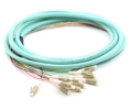 LC Jacketed 12Pk MM50 10Gb OM3 Aqua Jacketed Pigtails 3 Meters