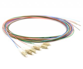 LC Pigtail 6 Fiber MM62.5 Multi Color Fiber Pigtails, 3 Meters