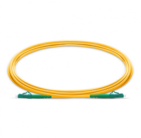 LC To LC APC Simplex Single Mode OS2 9/125 Fiber Patch Cord