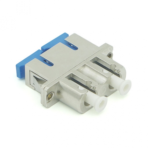 LC to SC Adapter Female to Female Duplex Metal Fiber Optic Hybrid Adapter  LC to SC Adapter Female to Female Duplex Metal Fiber Optic Hybrid Adapter
