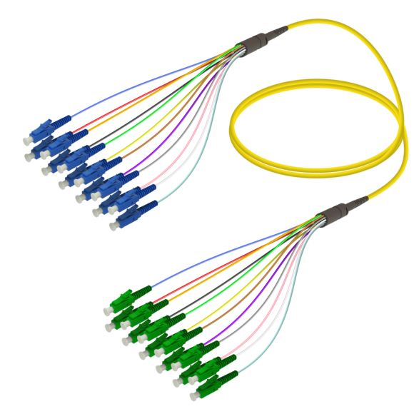 LC/UPC-LC/APC|12 Fibers Fanout|Single Mode G657.A2|3.0/0.9mm