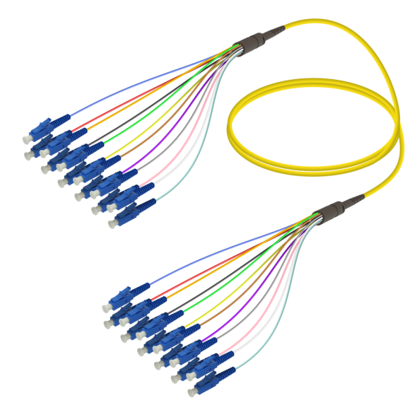 LC/UPC-LC/UPC|12 Fibers Fanout|Single Mode G657.A2|3.0/0.9mm