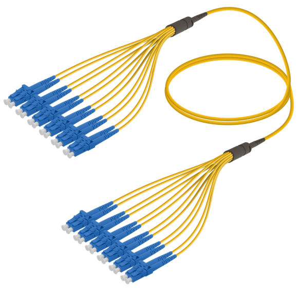 LC/UPC-LC/UPC|12 Fibers Fanout|Single Mode G657.A2|3.0/1.8mm