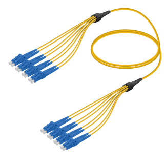LC/UPC-LC/UPC|8 Fibers Fanout|Single Mode G657.A2|3.0/1.8mm