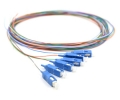 SC 6 Fiber SM Multi Color Fiber Optic Pigtails, 3 Meters