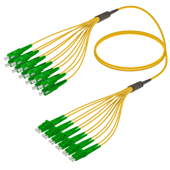 SC/APC-LC/APC|12 Fibers Fanout|Single Mode G657.A2|3.0/1.8mm