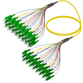 SC/APC-LC/APC|24 Fibers Fanout|Single Mode G657.A2|3.0/0.9mm