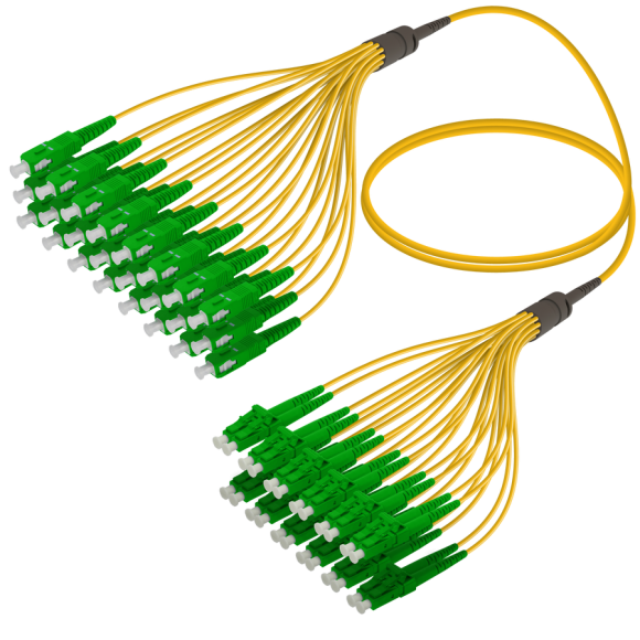 SC/APC-LC/APC|24 Fibers Fanout|Single Mode G657.A2|3.0/1.8mm