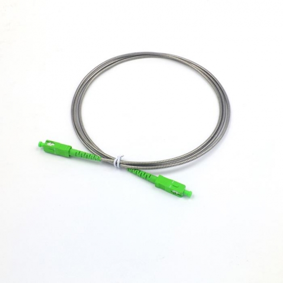 SC/APC-LC/APC Singlemode Simplex Fiber Patch Cords With Armored Jacket