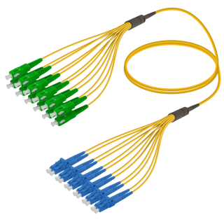 SC/APC-LC/UPC|12 Fibers Fanout|Single Mode G657.A2|3.0/1.8mm