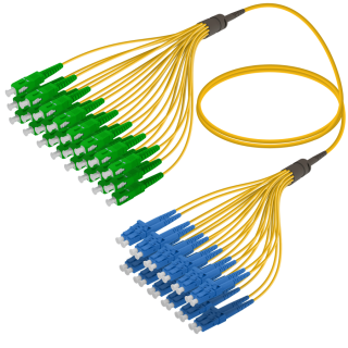 SC/APC-LC/UPC|24 Fibers Fanout|Single Mode G657.A2|3.0/1.8mm