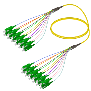 SC/APC-SC/APC|12 Fibers Fanout|Single Mode G657.A2|3.0/0.9mm
