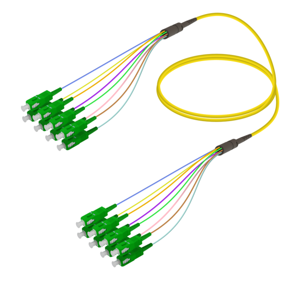 SC/APC-SC/APC|8 Fibers Fanout|Single Mode G657.A2|3.0/0.9mm