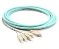 SC Jacketed 6Pk MM50 10Gb OM3 Aqua Jacketed Pigtail 3 Meters