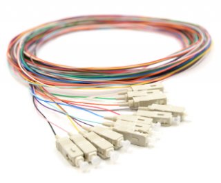 SC Pigtail 12 Fiber MM62.5 Multi Color Fiber Pigtails 3 Meters