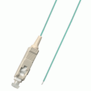 SC Splice On Fiber Optic Pigtail Multimode OM3 Aqua, 3 Meters