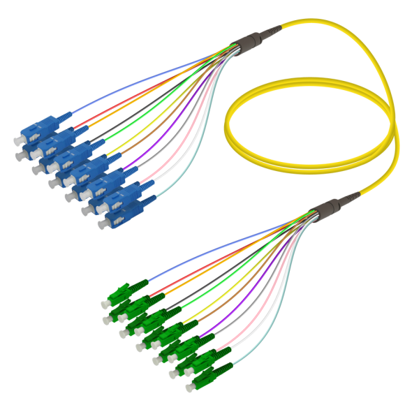 SC/UPC-LC/APC|12 Fibers Fanout|Single Mode G657.A2|3.0/0.9mm