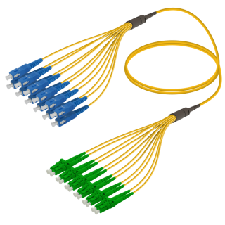 SC/UPC-LC/APC|12 Fibers Fanout|Single Mode G657.A2|3.0/1.8mm