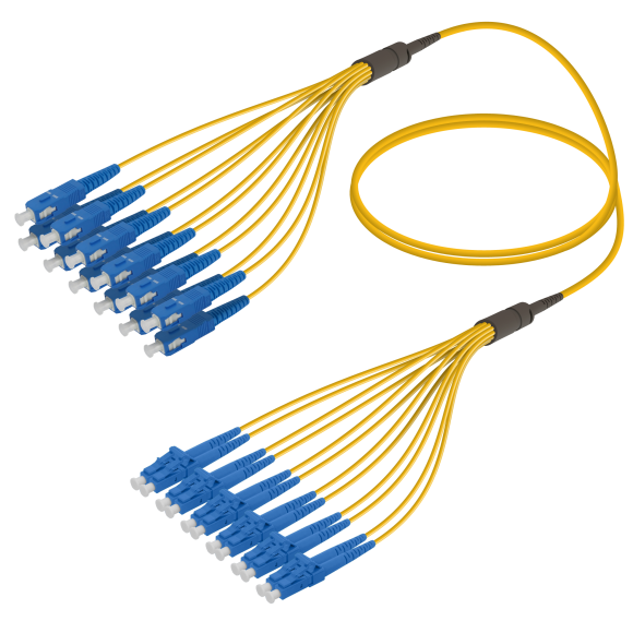SC/UPC-LC/UPC|12 Fibers Fanout|Single Mode G657.A2|3.0/1.8mm