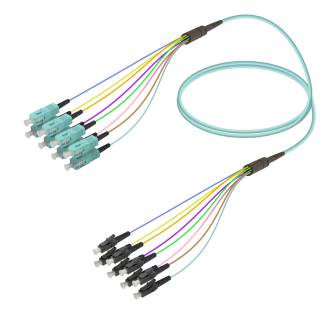 SC/UPC-LC/UPC|8 Fibers Fanout|Multi Mode G651.OM3|3.0/0.9mm