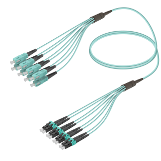 SC/UPC-LC/UPC|8 Fibers Fanout|Multi Mode G651.OM3|3.0/1.8mm