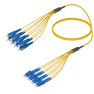 SC/UPC-LC/UPC|8 Fibers Fanout|Single Mode G657.A2|3.0/1.8mm
