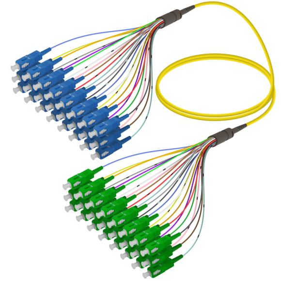 SC/UPC-SC/APC|24 Fibers Fanout|Single Mode G657.A2|3.0/0.9mm