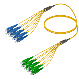 SC/UPC-SC/APC|8 Fibers Fanout|Single Mode G657.A2|3.0/1.8mm